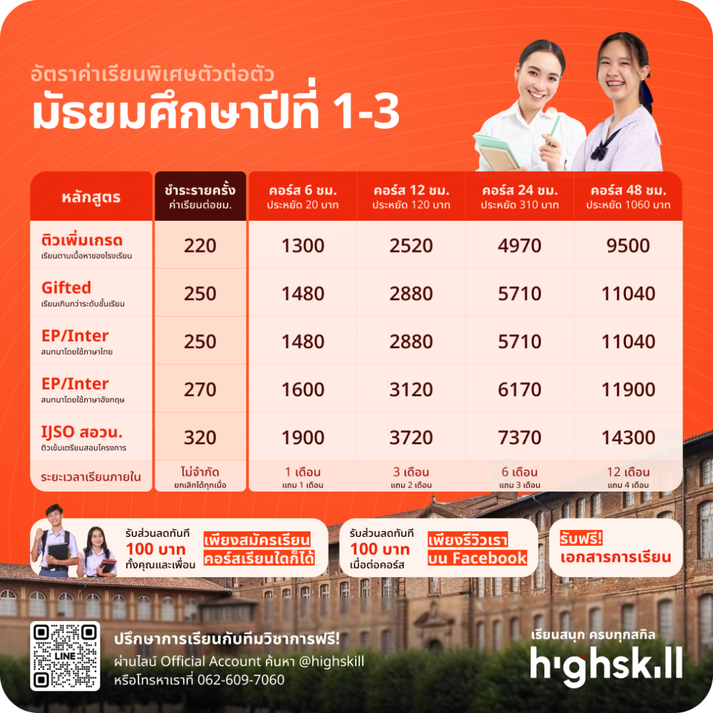 ราคาคอร์สภาษาอังกฤษตัวต่อตัวพิเศษพร้อมทดลองเรียนฟรี